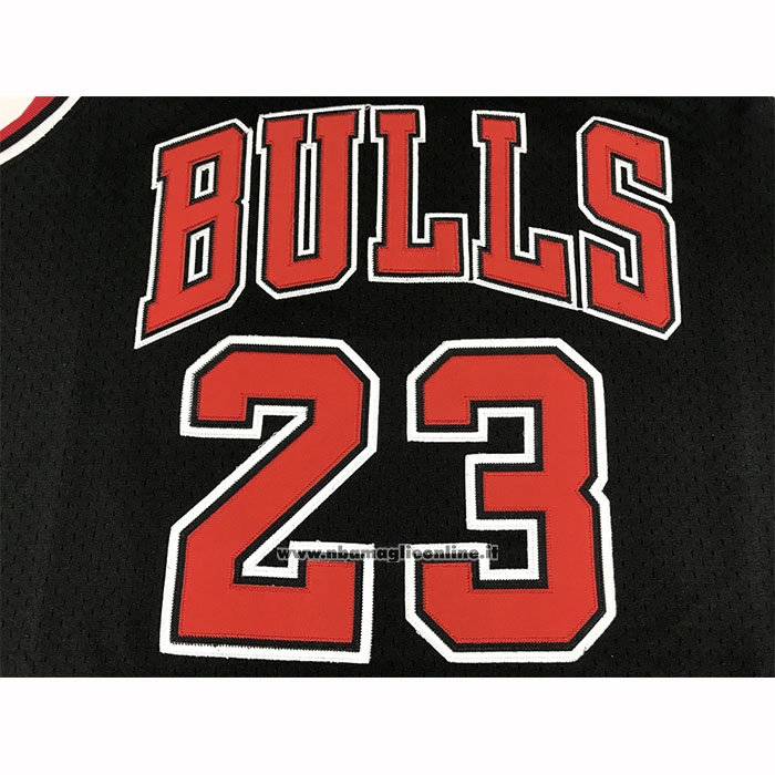Maglia Chicago Bulls Michael Jordan No 23 Autentico 1997-98 Nero